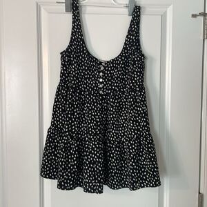 Urban Outfitters Tank Tiered Romper Black and White Size XS Flowy Lightweight